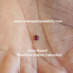 Rhodolite garnet Cabochon 2 mm Round