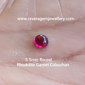 Rhodolite Garnet Cabochon 3.5 mm Round