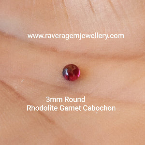 Rhodolite Garnet Cabochon 3 mm Round