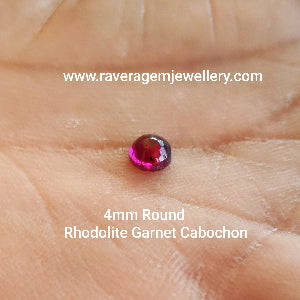 Rhodolite Garnet Cabochon 4 mm Round