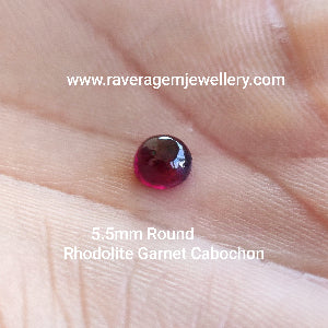 Rhodolite garnet Cabochon 5.5 mm Round