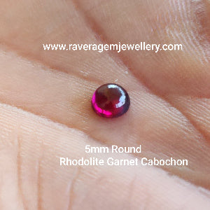 Rhodolite Garnet Cabochon 5 mm Round