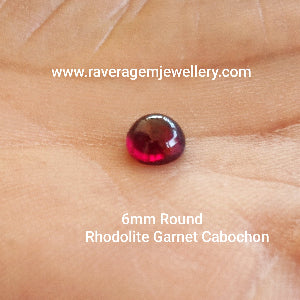 Rhodolite garnet Cabochon 6 mm Round